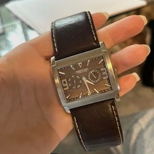 Kenneth Cole KC1289 Unisex Rectangular Multifunction Brown Dial & Strap Watch